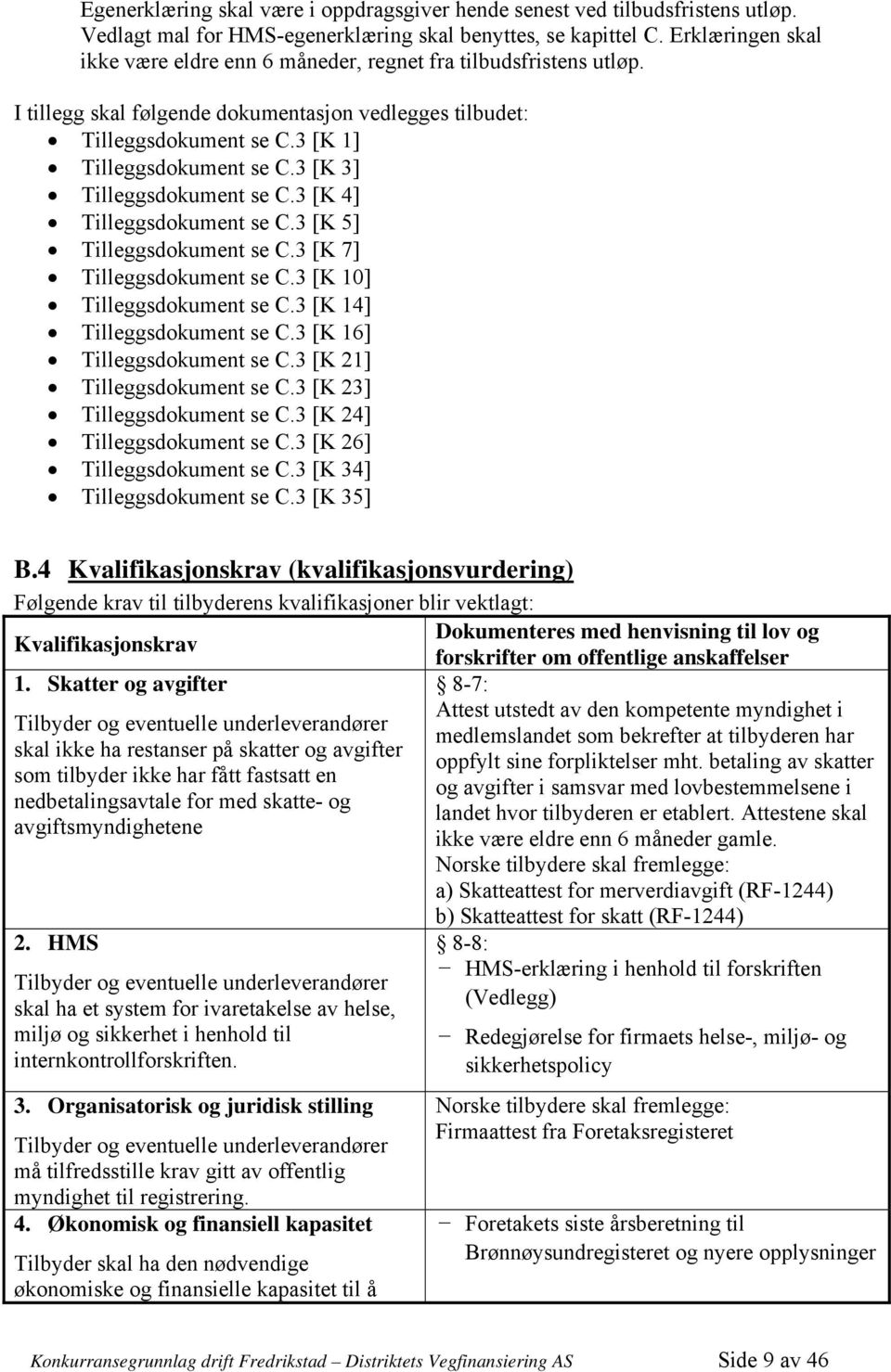 3 [K 3] Tilleggsdokument se C.3 [K 4] Tilleggsdokument se C.3 [K 5] Tilleggsdokument se C.3 [K 7] Tilleggsdokument se C.3 [K 10] Tilleggsdokument se C.3 [K 14] Tilleggsdokument se C.