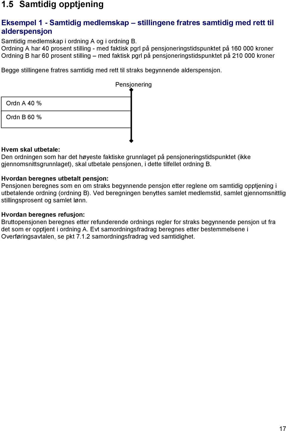 Begge stillingene fratres samtidig med rett til straks begynnende alderspensjon.