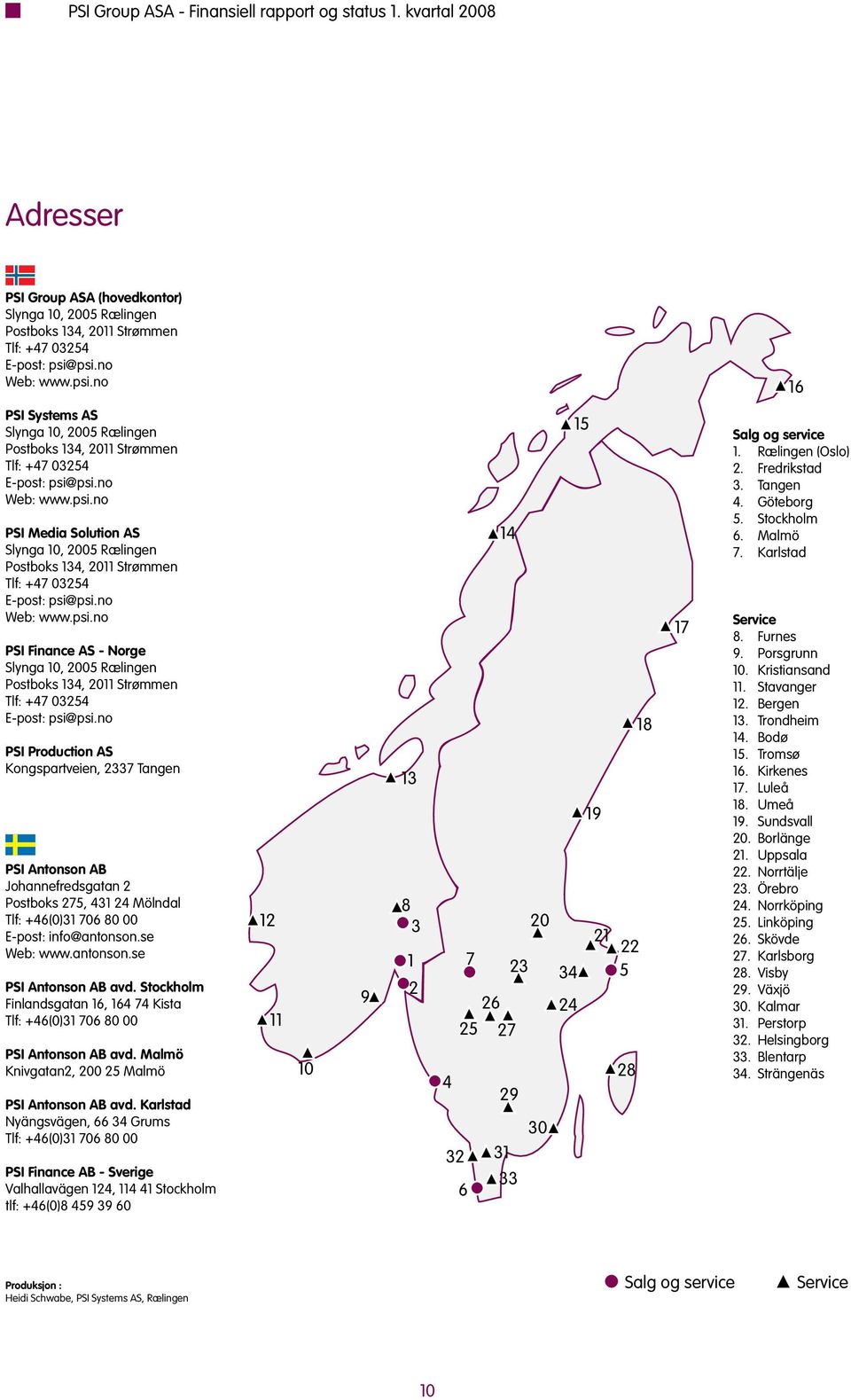 no Web: www.psi.no PSI Finance AS - Norge Slynga 10, 2005 Rælingen Postboks 134, 2011 Strømmen Tlf: +47 03254 E-post: psi@psi.