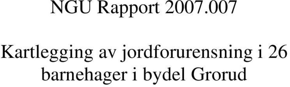 jordforurensning i