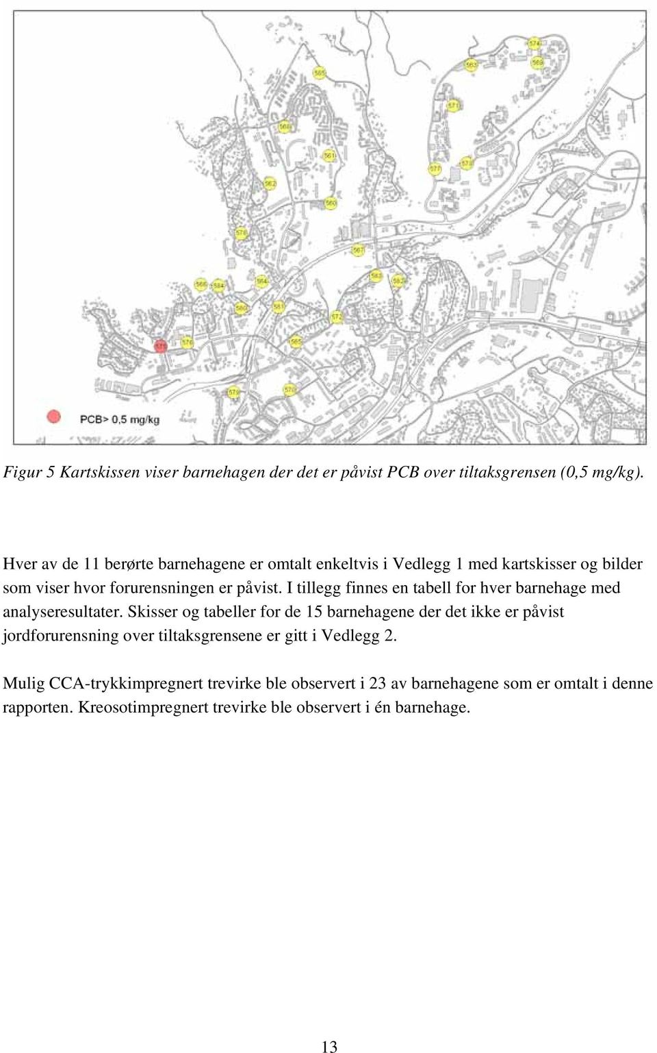 I tillegg finnes en tabell for hver barnehage med analyseresultater.