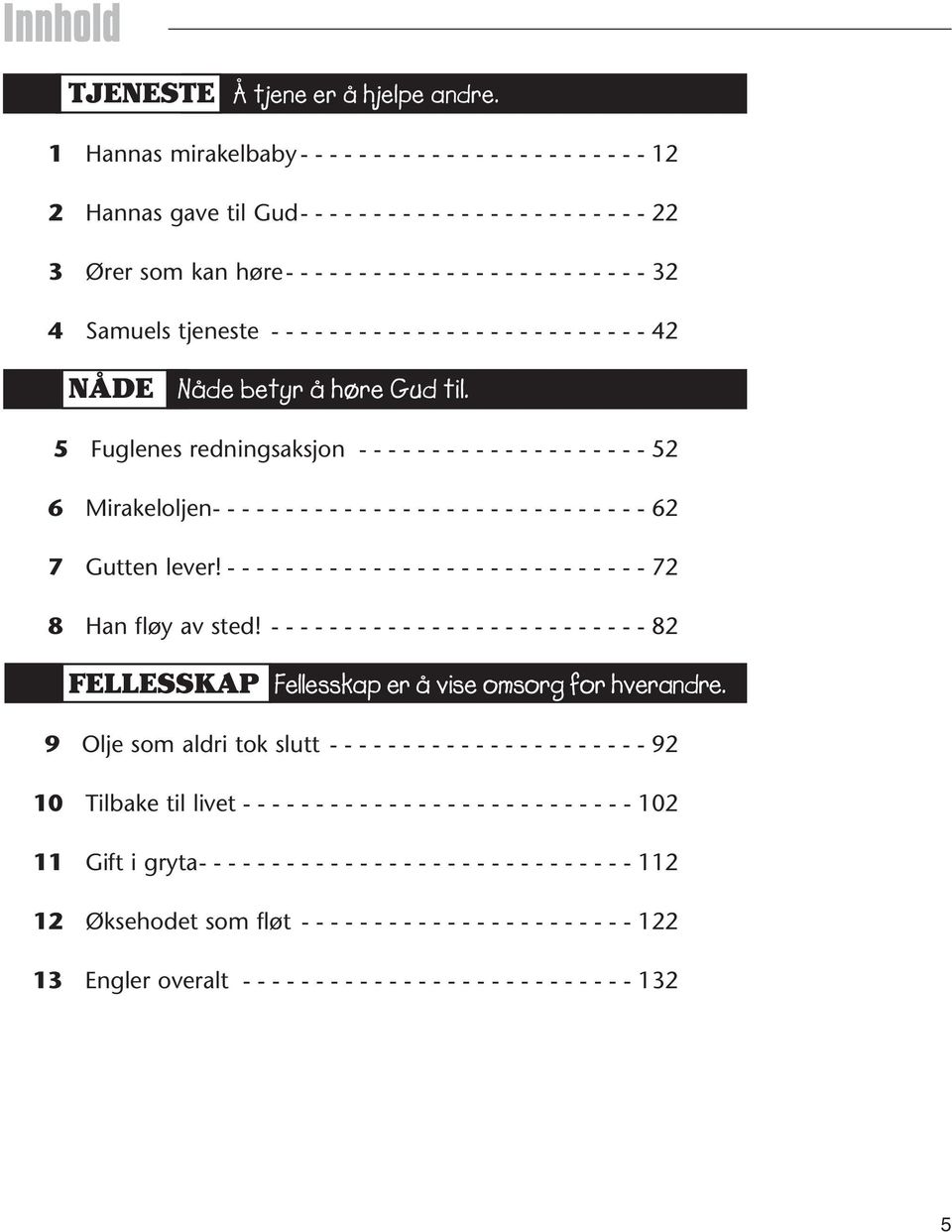 - - - - - - - 32 4 Samuels tjeneste - - - - - - - - - - - - - - - - - - - - - - - - - - 42 NÅDE Nåde betyr å høre Gud til.