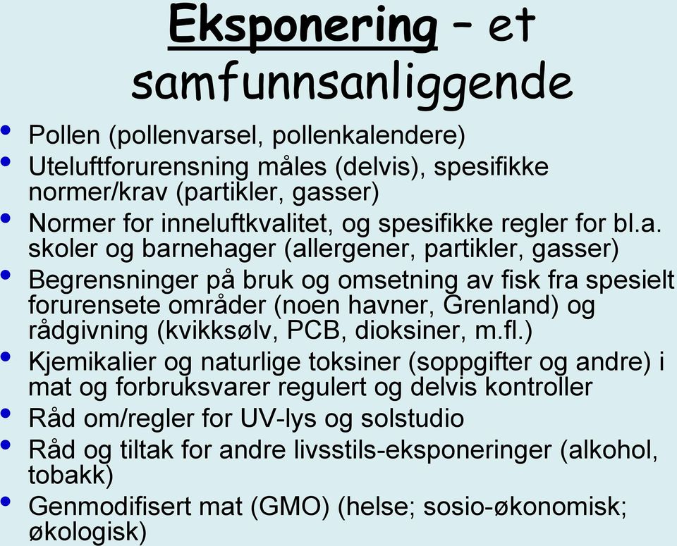 itet, og spesifikke regler for bl.a.