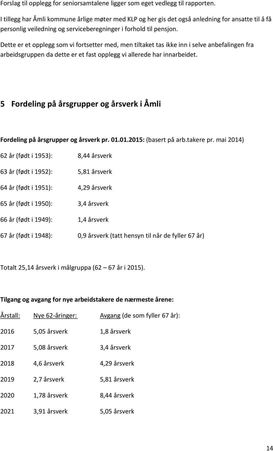 Dette er et opplegg som vi fortsetter med, men tiltaket tas ikke inn i selve anbefalingen fra arbeidsgruppen da dette er et fast opplegg vi allerede har innarbeidet.