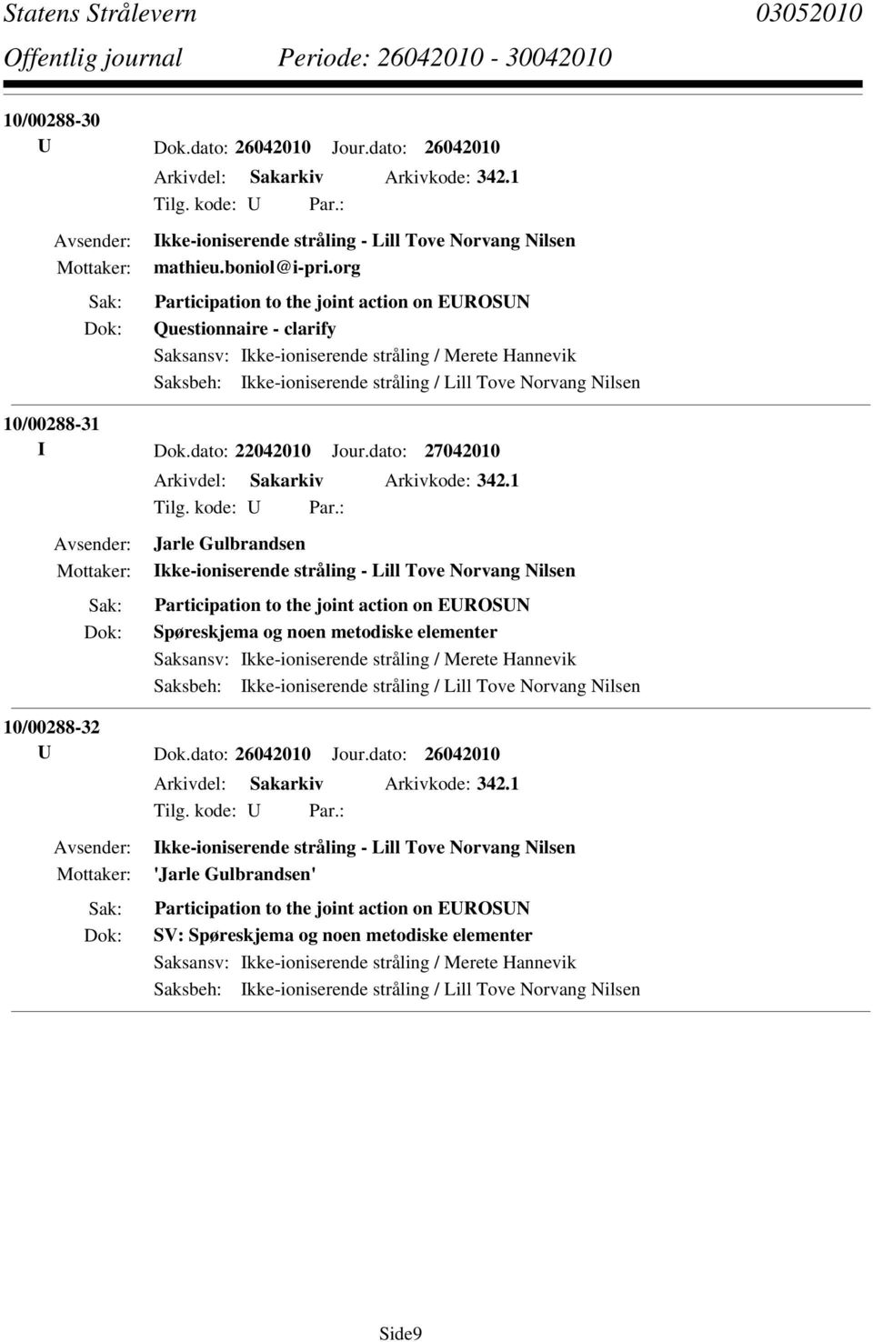 dato: 27042010 Arkivdel: Sakarkiv Arkivkode: 342.