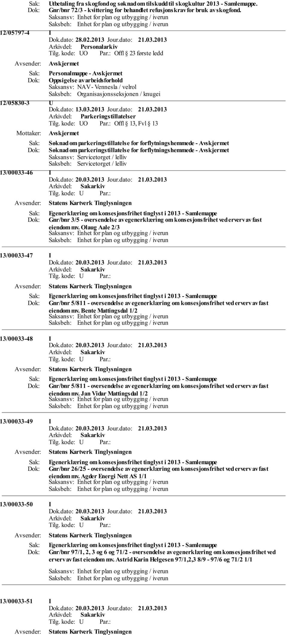 kode: UO Offl 13, Fvl 13 Søknad om parkeringstillatelse for forflytningshemmede - Søknad om parkeringstillatelse for forflytningshemmede - Saksansv: Servicetorget / lelliv Saksbeh: Servicetorget /