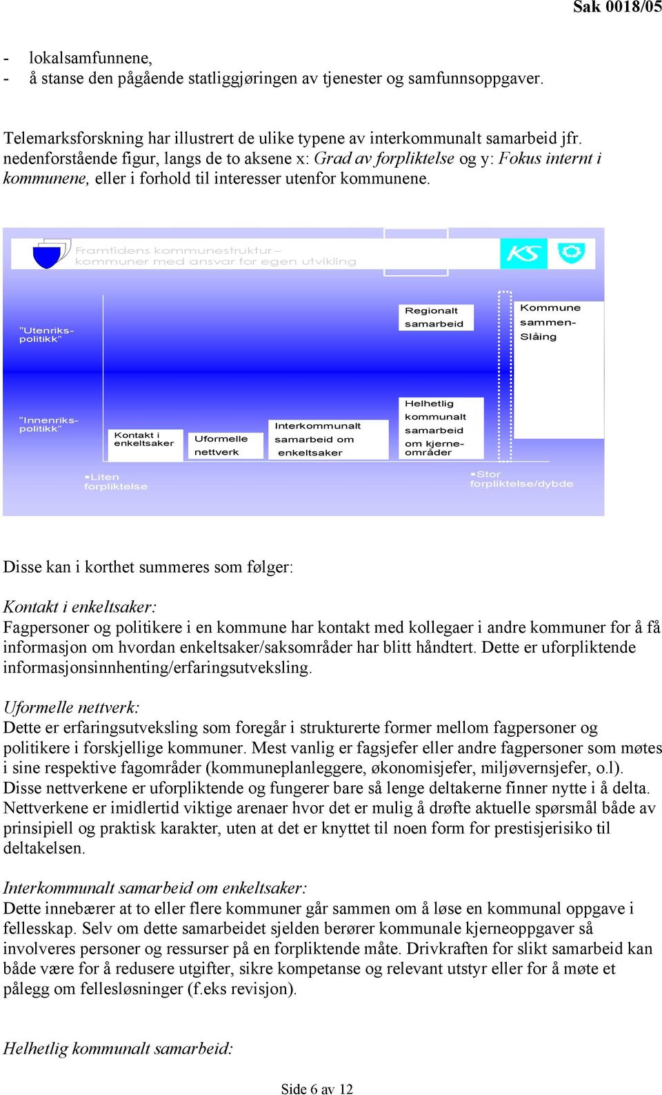 Framtidens kommunestruktur kommuner med ansvar for egen utvikling Utenrikspolitikk Regionalt samarbeid Kommune sammen- Slåing Helhetlig Innenrikspolitikk Kontakt i enkeltsaker Uformelle nettverk