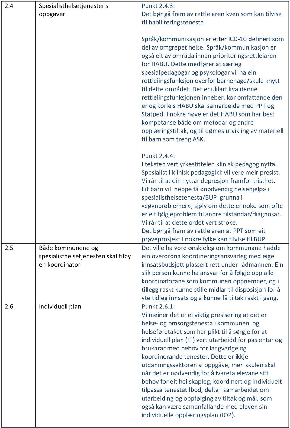 Dette medfører at særleg spesialpedagogar og psykologar vil ha ein rettleiingsfunksjon overfor barnehage/skule knytt til dette området.