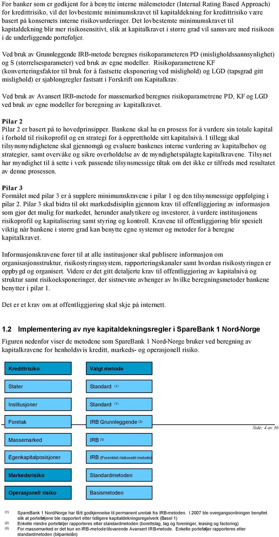 Det lovbestemte minimumskravet til kapitaldekning blir mer risikosensitivt, slik at kapitalkravet i større grad vil samsvare med risikoen i de underliggende porteføljer.