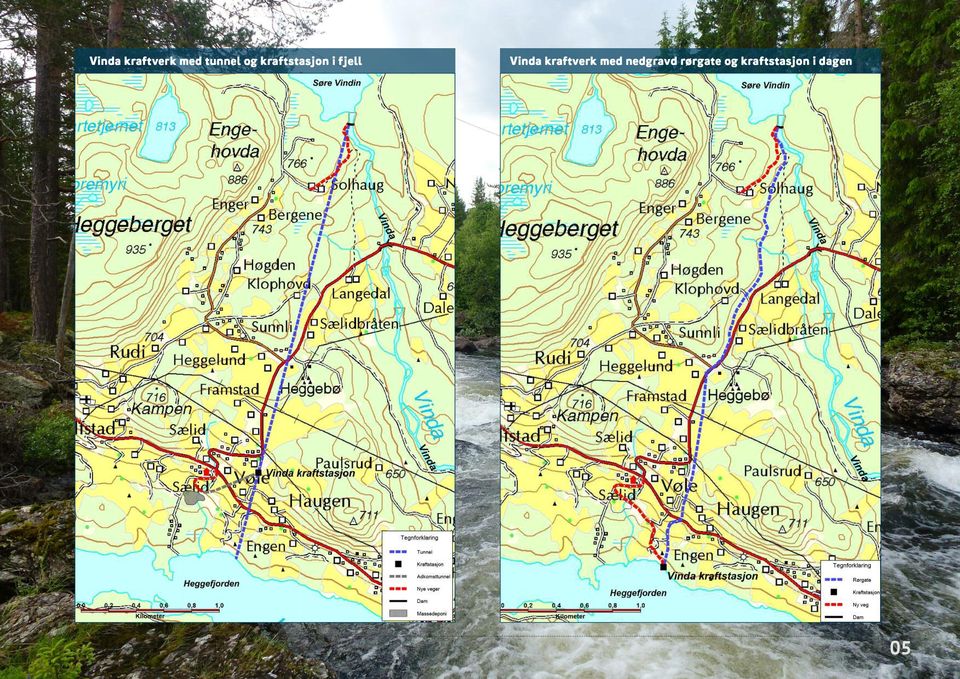 Vinda kraftverk med nedgravd