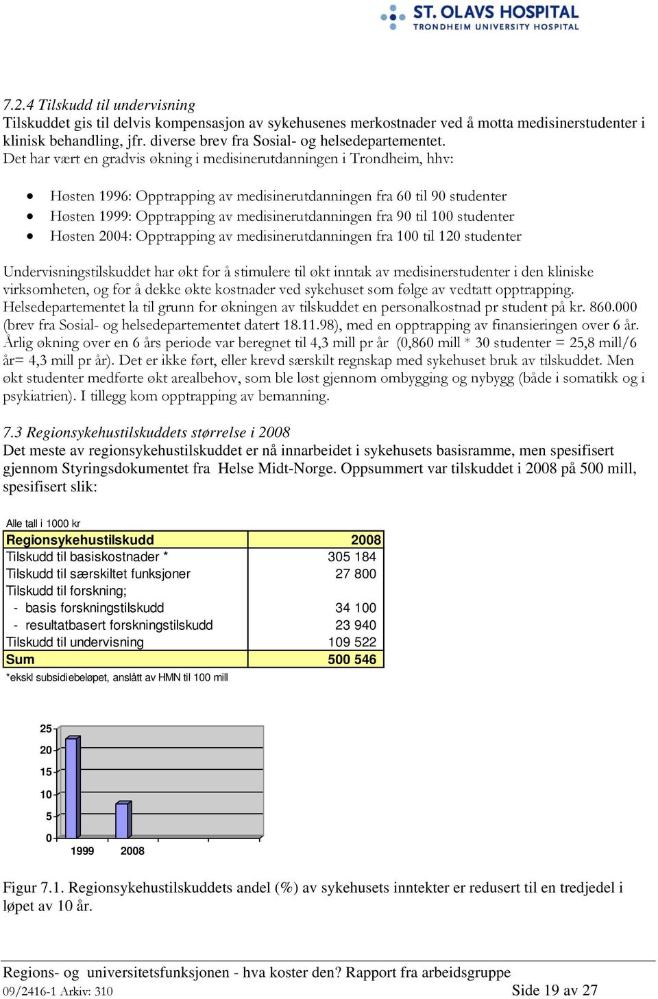 Det har vært en gradvis økning i medisinerutdanningen i Trondheim, hhv: Høsten 1996: Opptrapping av medisinerutdanningen fra 60 til 90 studenter Høsten 1999: Opptrapping av medisinerutdanningen fra