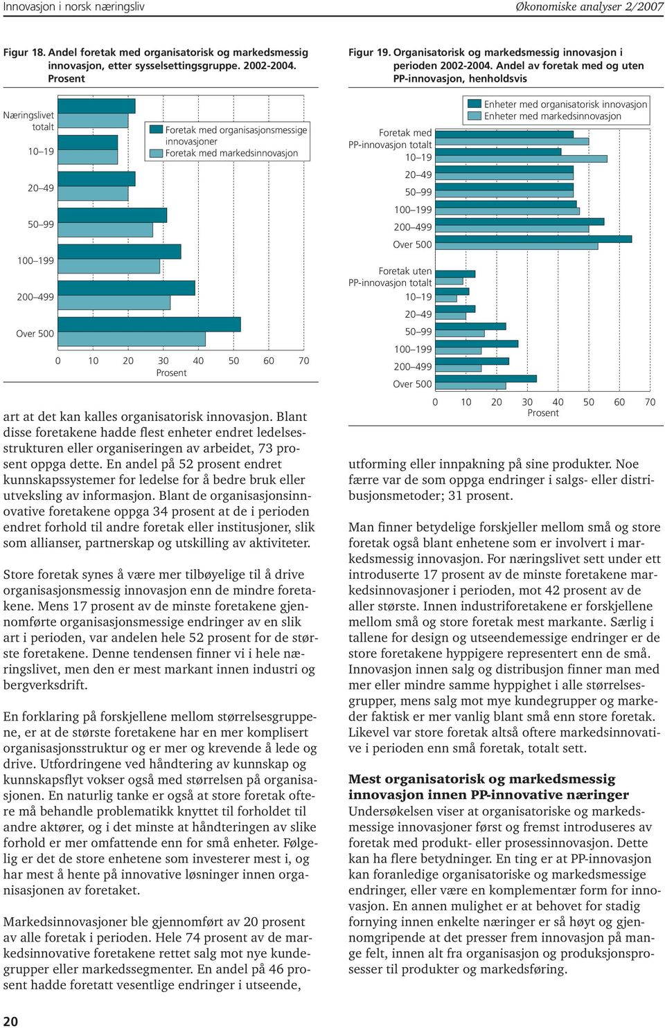 Blant disse foretakene hadde flest enheter endret ledelsesstrukturen eller organiseringen av arbeidet, 73 prosent oppga dette.