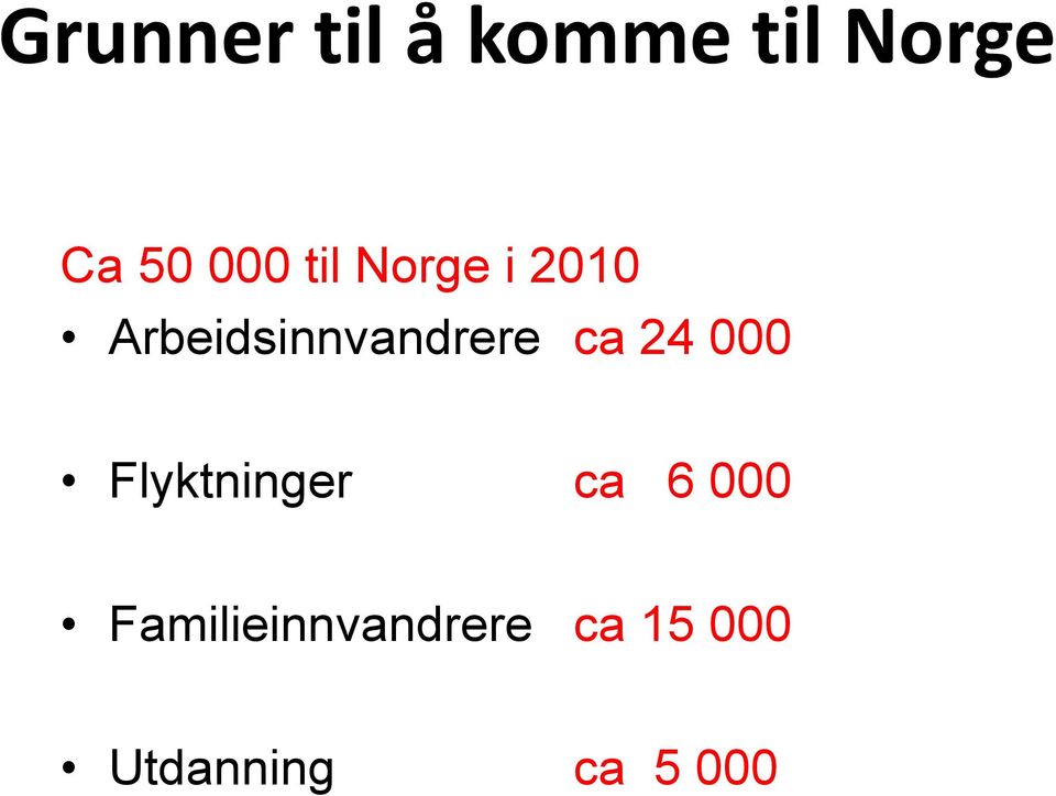 Arbeidsinnvandrere ca 24 000