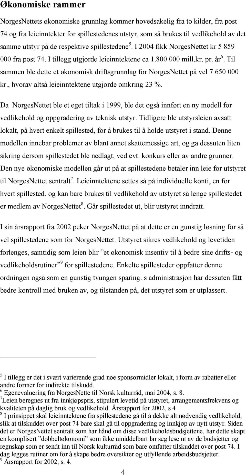 Til sammen ble dette et økonomisk driftsgrunnlag for NorgesNettet på vel 7 650 000 kr., hvorav altså leieinntektene utgjorde omkring 23 %.