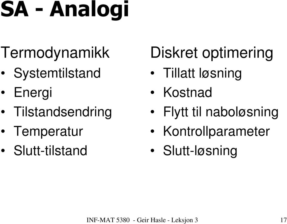 optimering Tillatt løsning Kostnad Flytt til