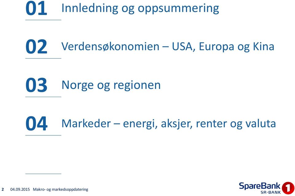 og regionen Markeder energi, aksjer, renter