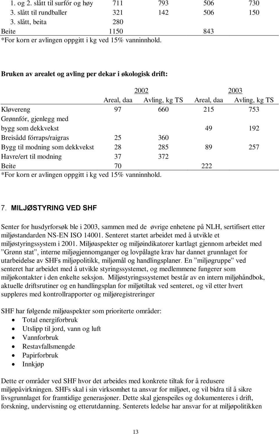 fórraps/raigras 25 360 Bygg til modning som dekkvekst 28 285 89 257 Havre/ert til modning 37 372 Beite 70