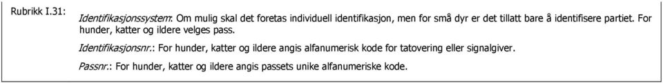 dyr er det tillatt bare å identifisere partiet. For hunder, katter og ildere velges pass.