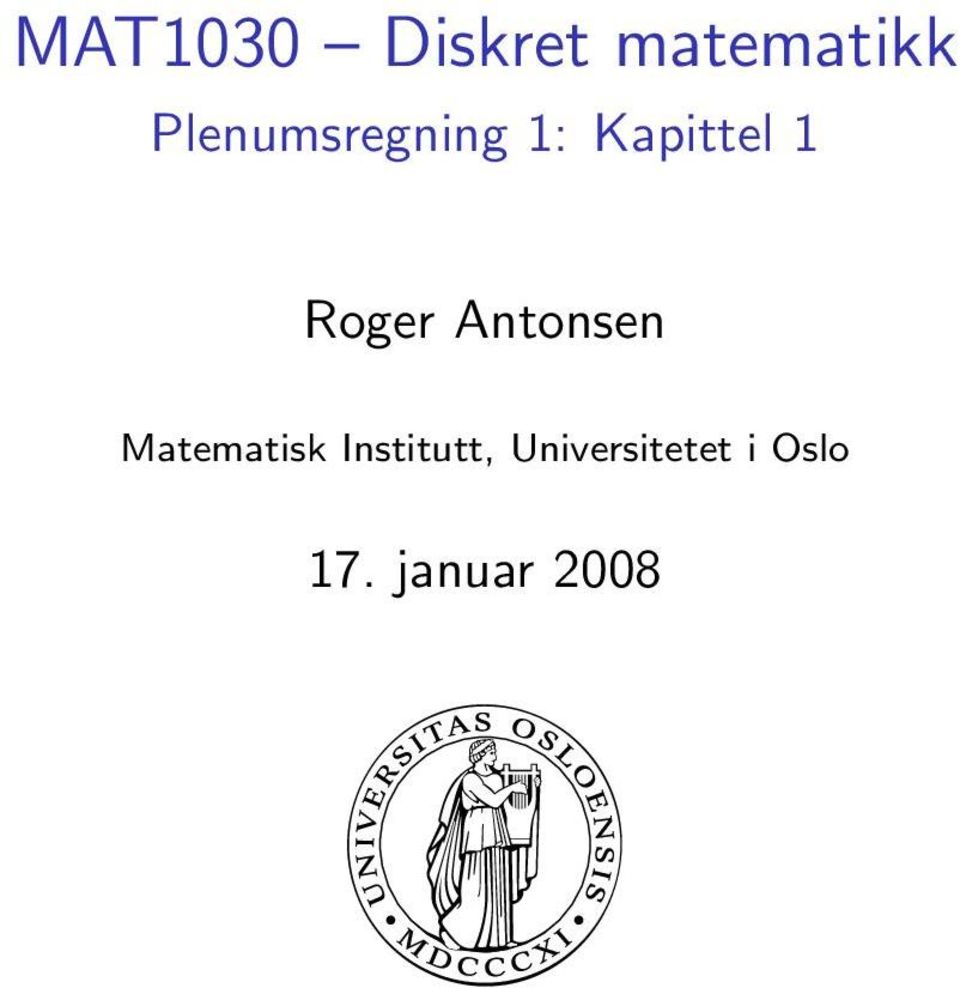 Roger Antonsen Matematisk