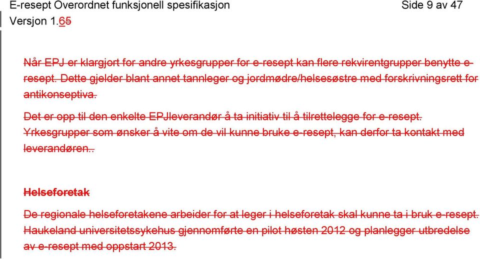 Det er opp til den enkelte EPJleverandør å ta initiativ til å tilrettelegge for e-resept.