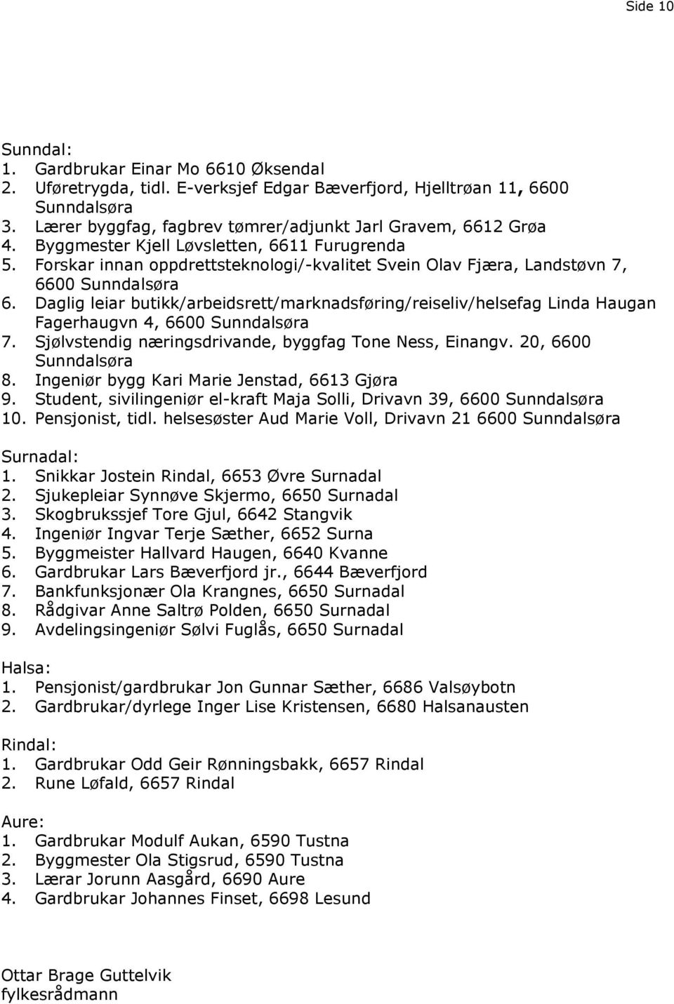 Forskar innan oppdrettsteknologi/-kvalitet Svein Olav Fjæra, Landstøvn 7, 6600 Sunndalsøra 6.