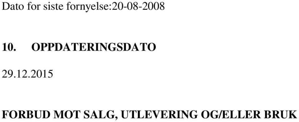 OPPDATERINGSDATO 29.12.