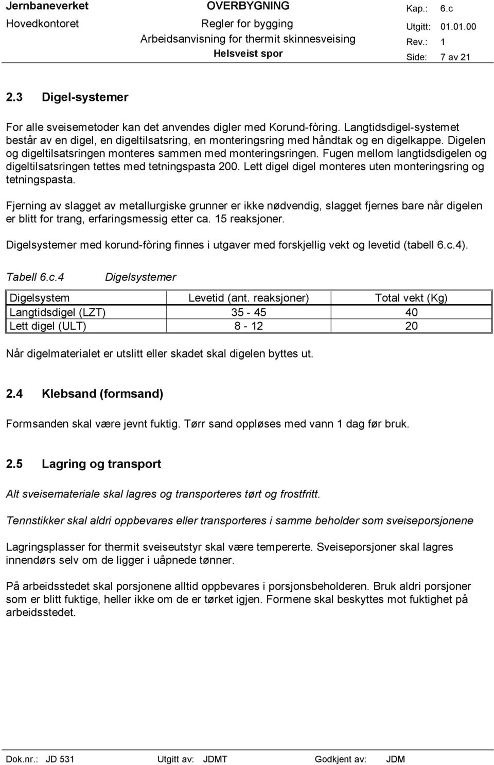 Fugen mellom langtidsdigelen og digeltilsatsringen tettes med tetningspasta 200. Lett digel digel monteres uten monteringsring og tetningspasta.