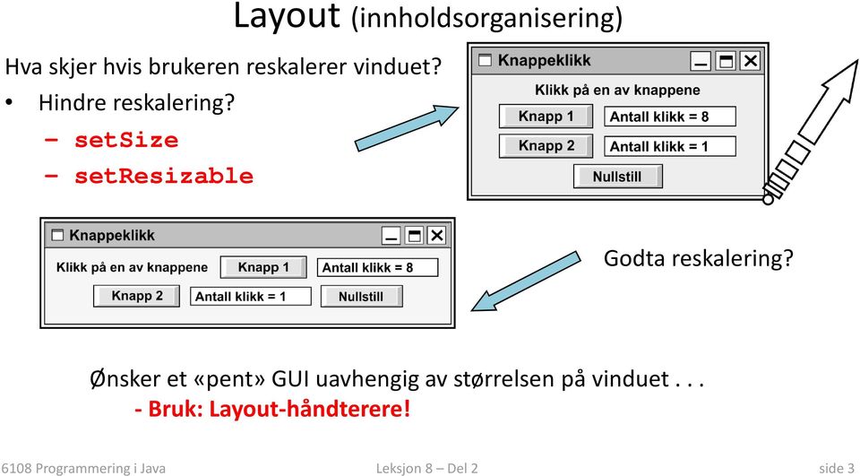 - setsize - setresizable Godta reskalering?