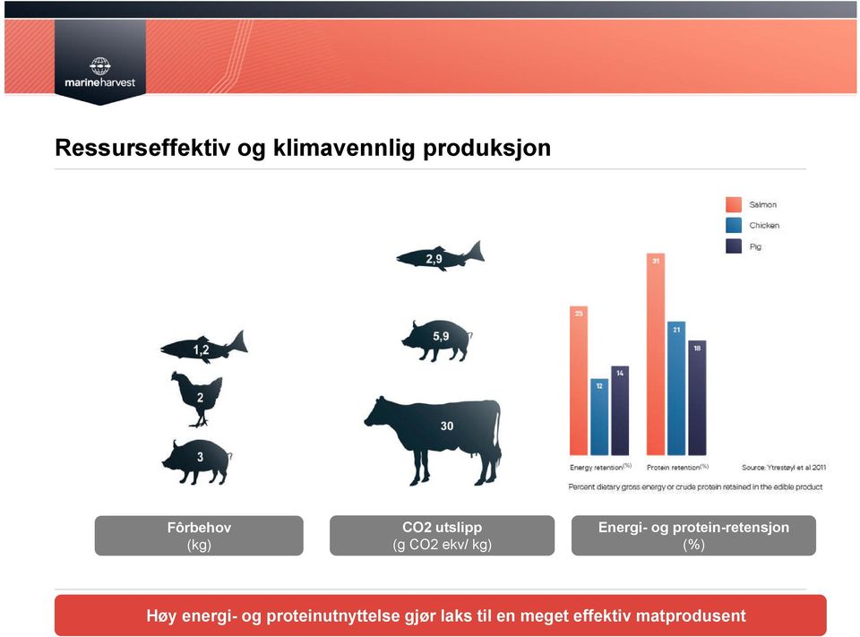 Energi- og protein-retensjon (%) 7 Høy energi- og