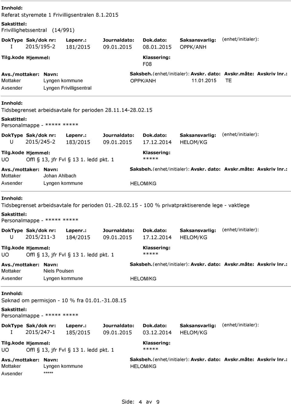 15 Personalmappe - 2015/245-2 183/2015 O Johan Ahlbach Tidsbegrenset arbeidsavtale for perioden 01.-28.02.