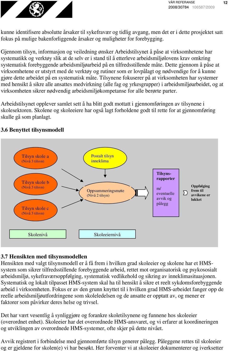 systematisk forebyggende arbeidsmiljøarbeid på en tilfredsstillende måte.