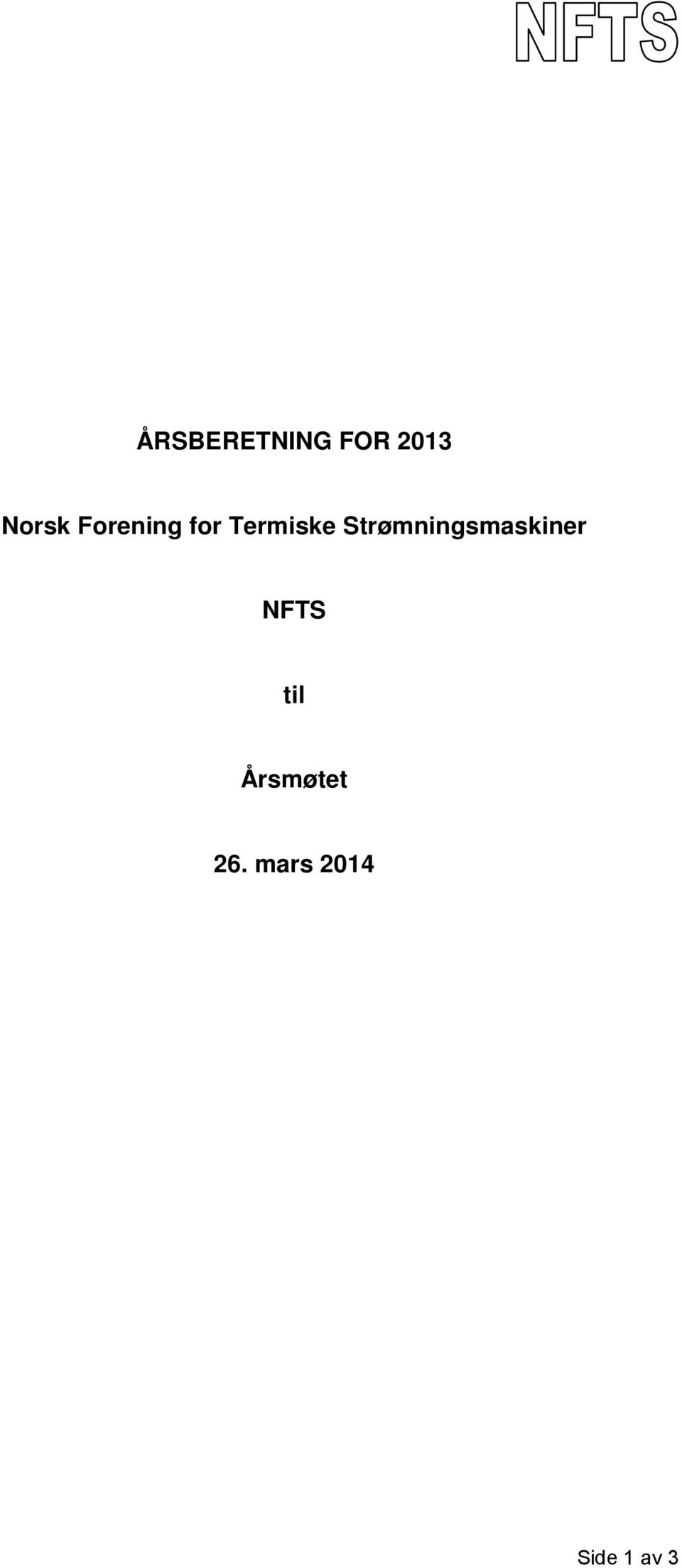 Strømningsmaskiner NFTS til