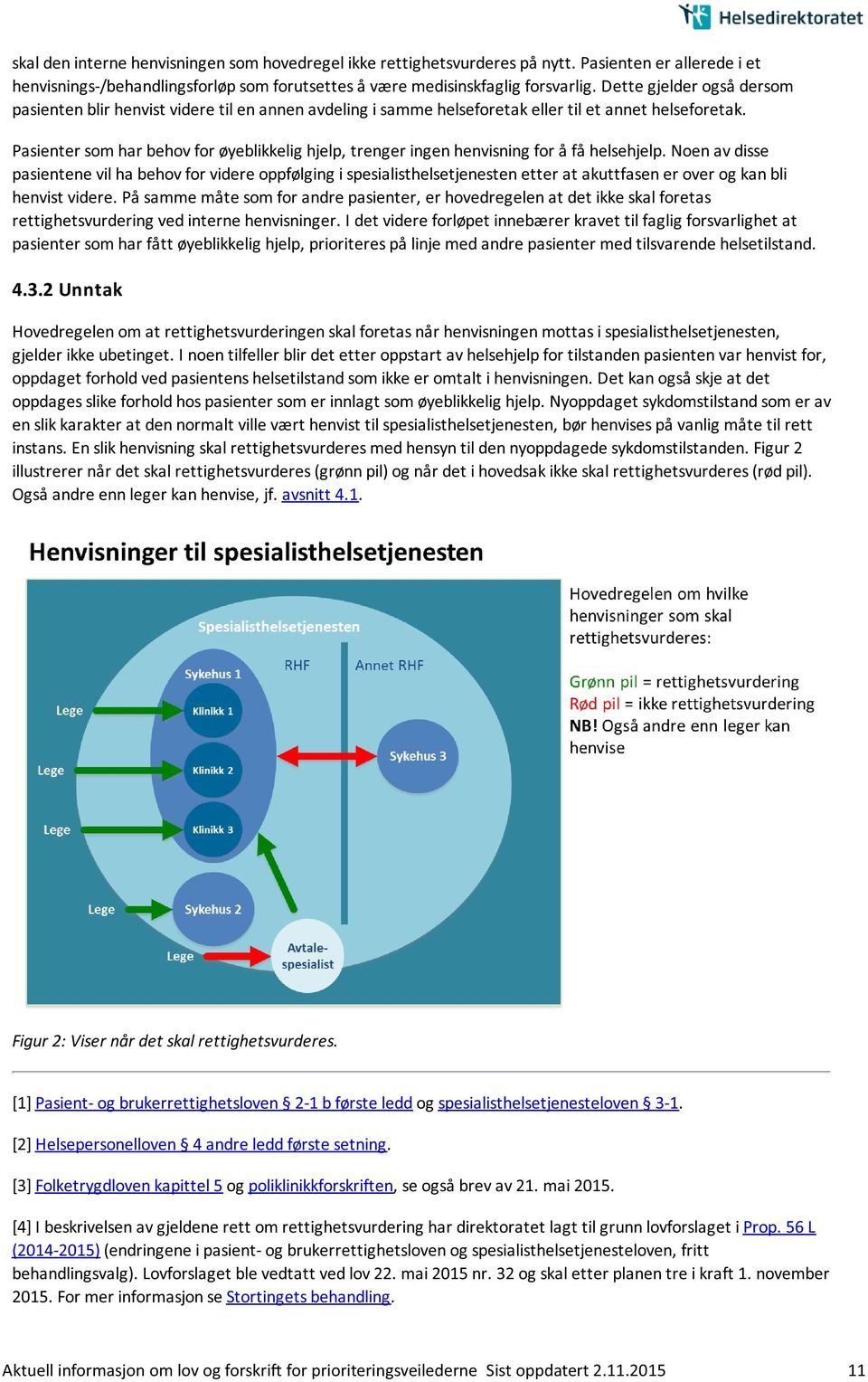 Pasienter som har behov for øyeblikkelig hjelp, trenger ingen henvisning for å få helsehjelp.