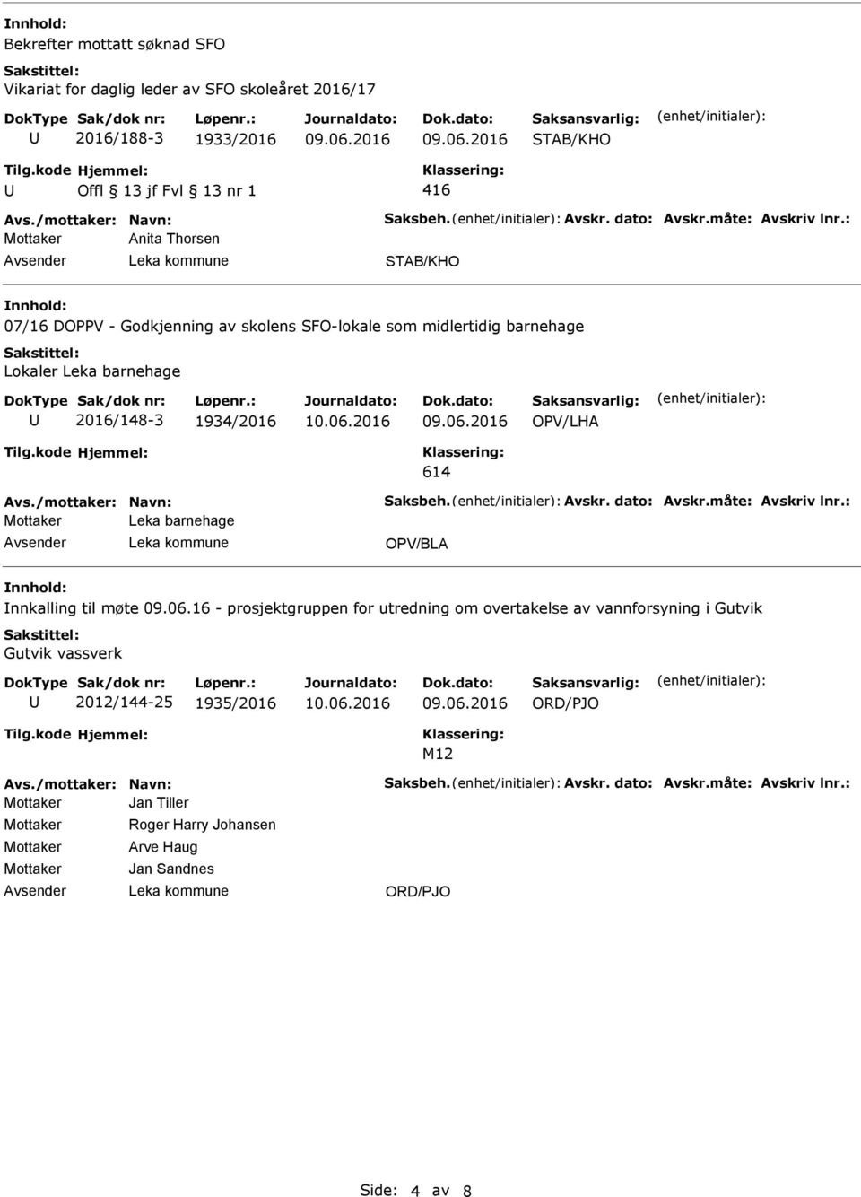 Leka barnehage OPV/BLA nnkalling til møte 09.06.