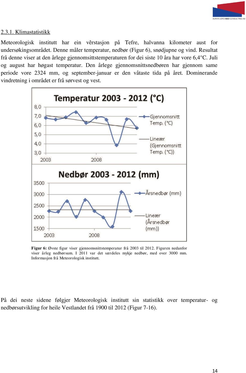 Den årlege gjennomsnittsnedbøren har gjennom same periode vore 2324 mm, og september-januar er den våtaste tida på året. Dominerande vindretning i området er frå sørvest og vest.