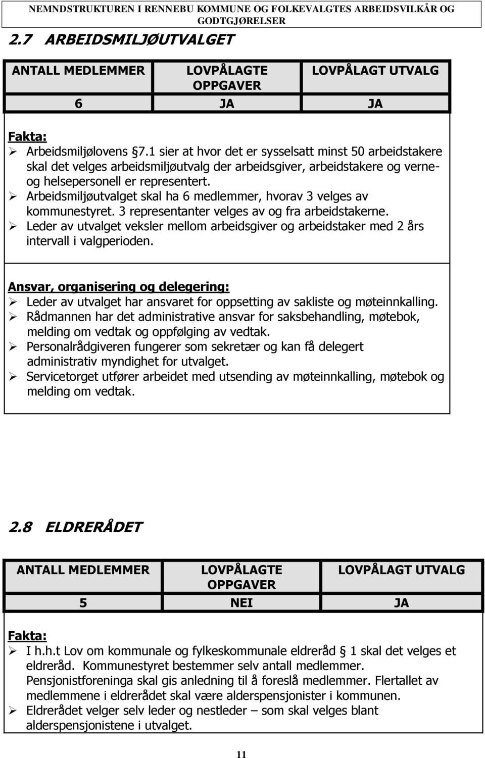 Arbeidsmiljøutvalget skal ha 6 medlemmer, hvorav 3 velges av kommunestyret. 3 representanter velges av og fra arbeidstakerne.