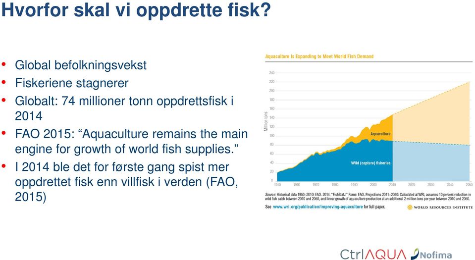 oppdrettsfisk i 2014 FAO 2015: Aquaculture remains the main engine for