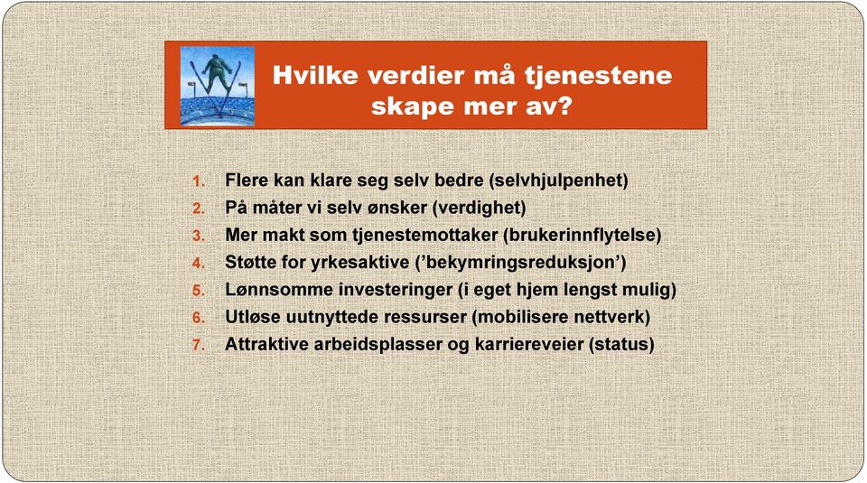 Støtte for yrkesaktive ( bekymringsreduksjon ) 5.