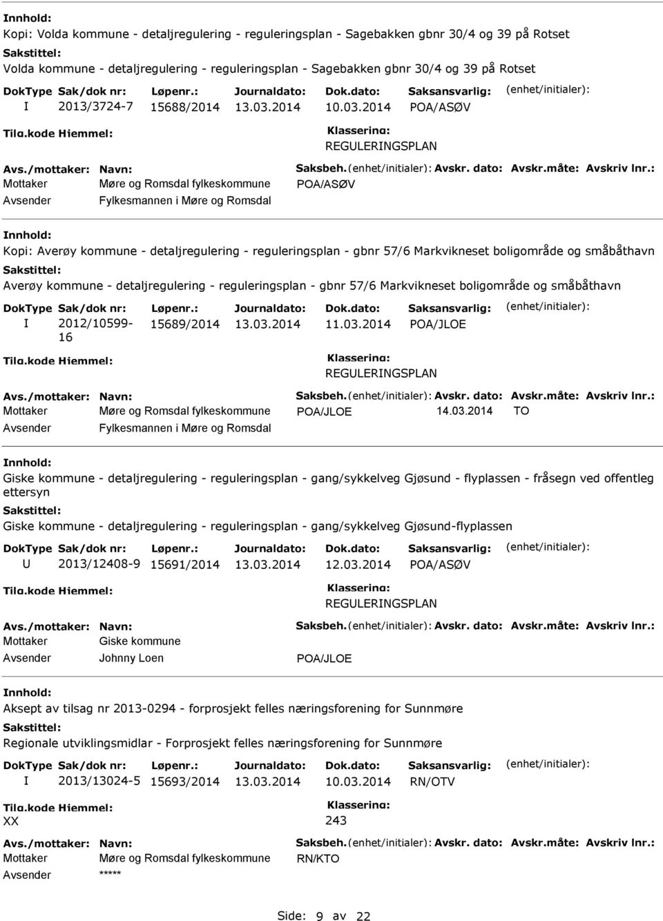 : Mottaker Møre og Romsdal fylkeskommune Fylkesmannen i Møre og Romsdal nnhold: Kopi: Averøy kommune - detaljregulering - reguleringsplan - gbnr 57/6 Markvikneset boligområde og småbåthavn Averøy