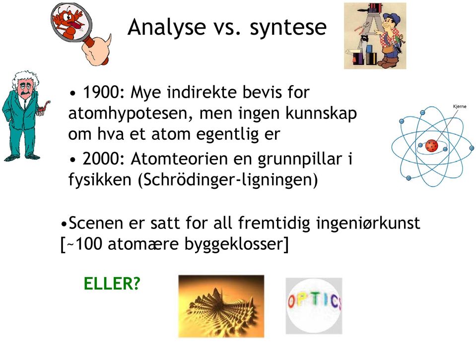 kunnskap om hva et atom egentlig er 2000: Atomteorien en