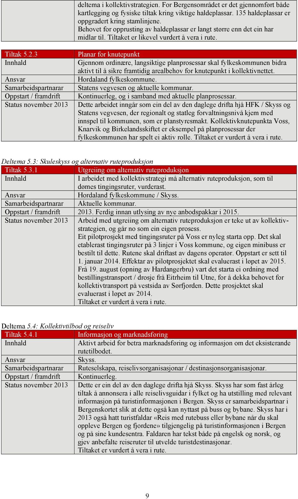 3 Planar for knutepunkt Gjennom ordinære, langsiktige planprosessar skal fylkeskommunen bidra aktivt til å sikre framtidig arealbehov for knutepunkt i kollektivnettet.