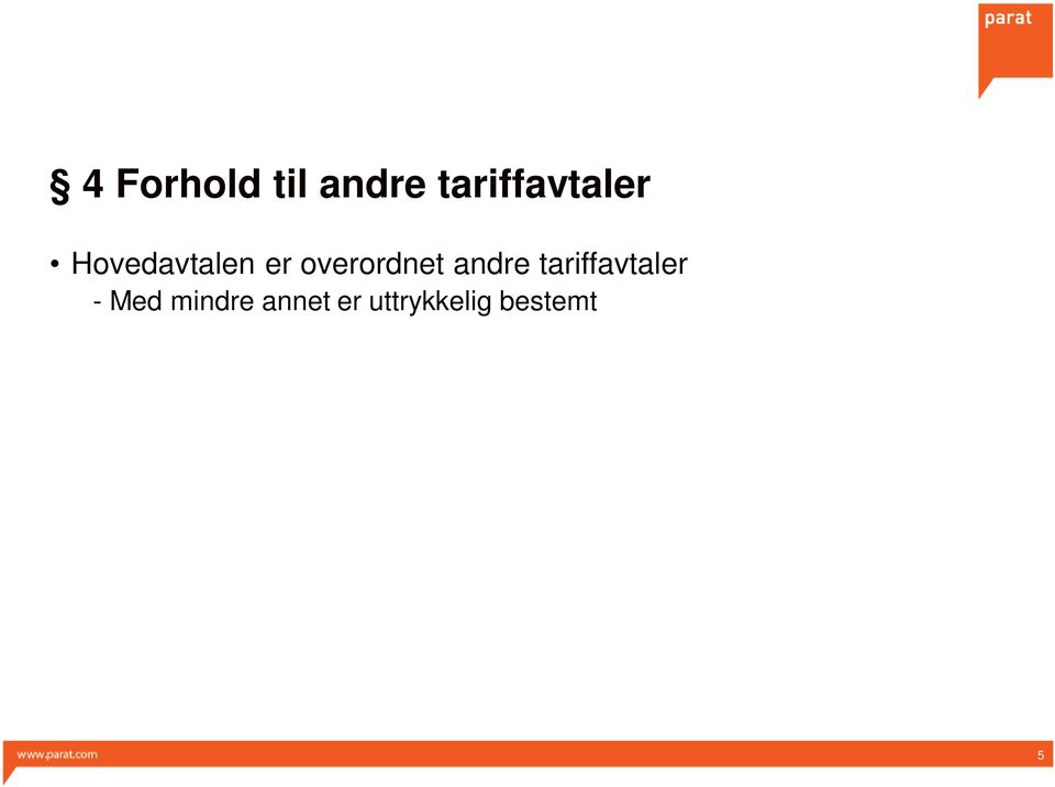 overordnet andre tariffavtaler