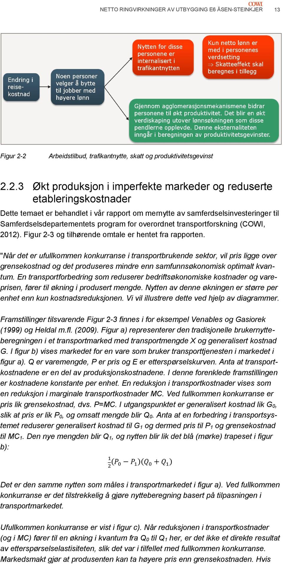 samferdselsinvesteringer til Samferdselsdepartementets program for overordnet transportforskning (COWI, 2012). Figur 2-3 og tilhørende omtale er hentet fra rapporten.