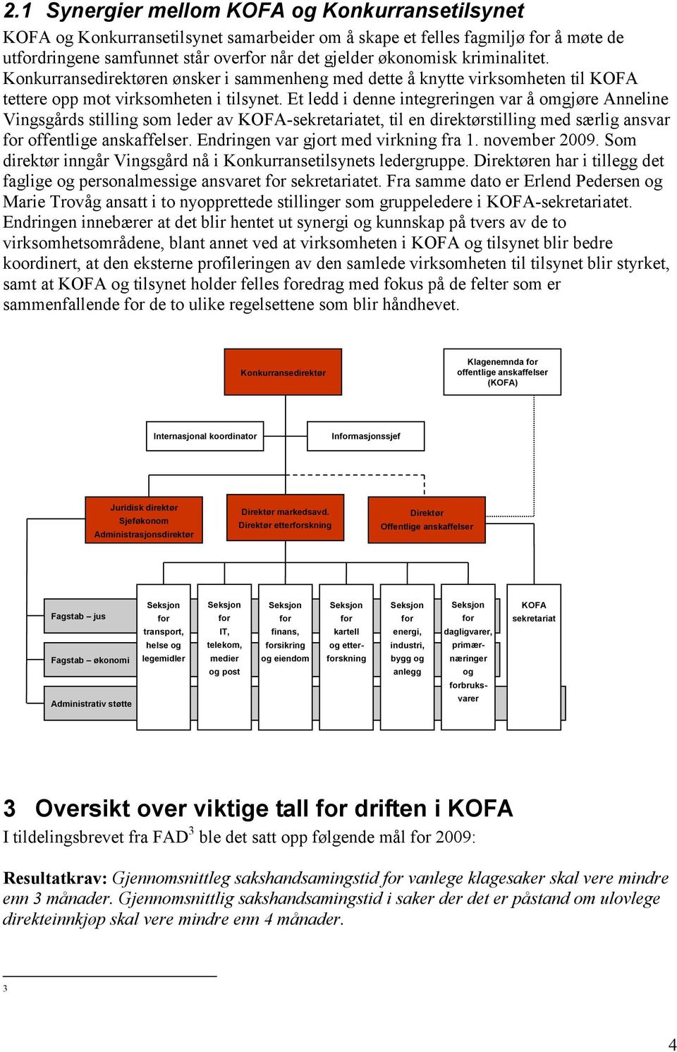 Et ledd i denne integreringen var å omgjøre Anneline Vingsgårds stilling som leder av KOFA-sekretariatet, til en direktørstilling med særlig ansvar for offentlige anskaffelser.