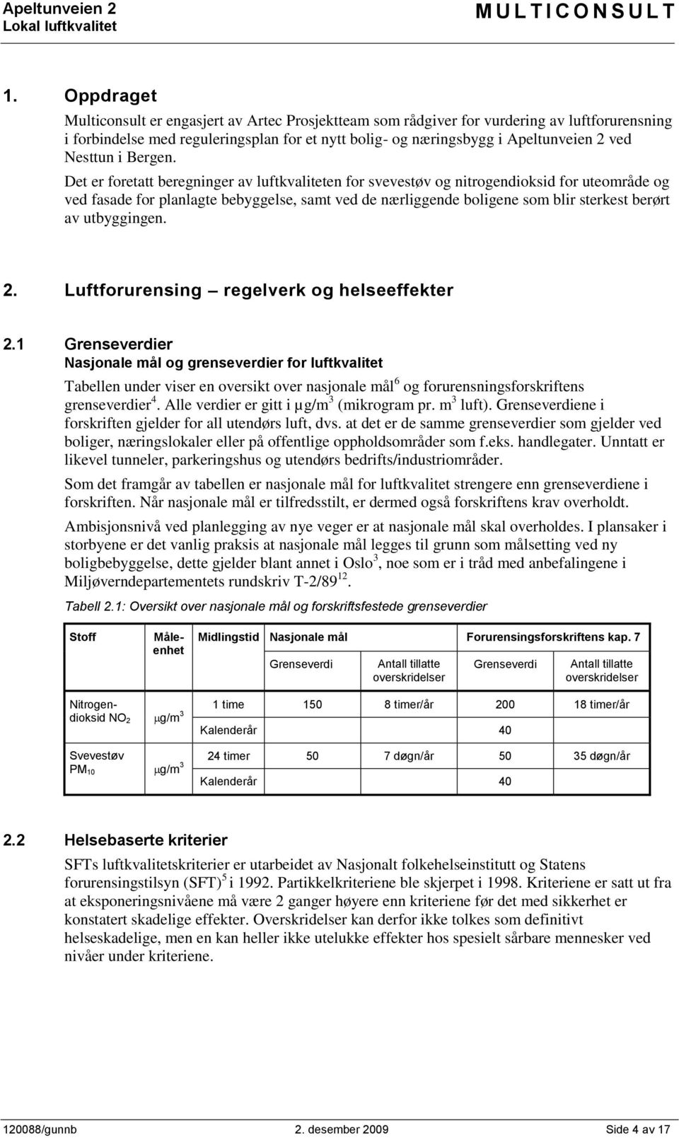 Det er foretatt beregninger av luftkvaliteten for svevestøv og nitrogendioksid for uteområde og ved fasade for planlagte bebyggelse, samt ved de nærliggende boligene som blir sterkest berørt av