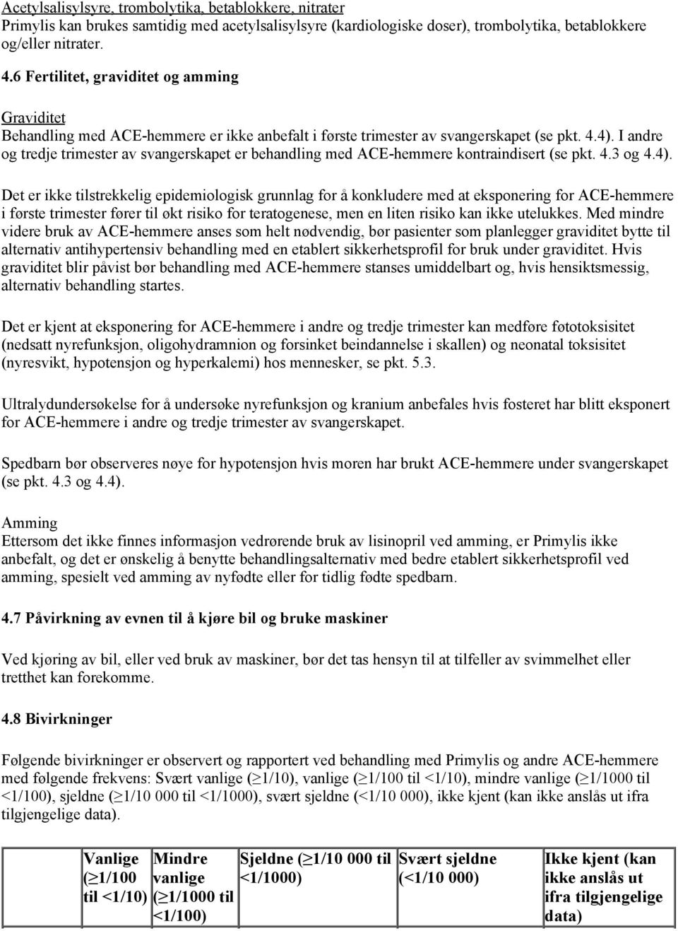 I andre og tredje trimester av svangerskapet er behandling med ACE-hemmere kontraindisert (se pkt. 4.3 og 4.4).