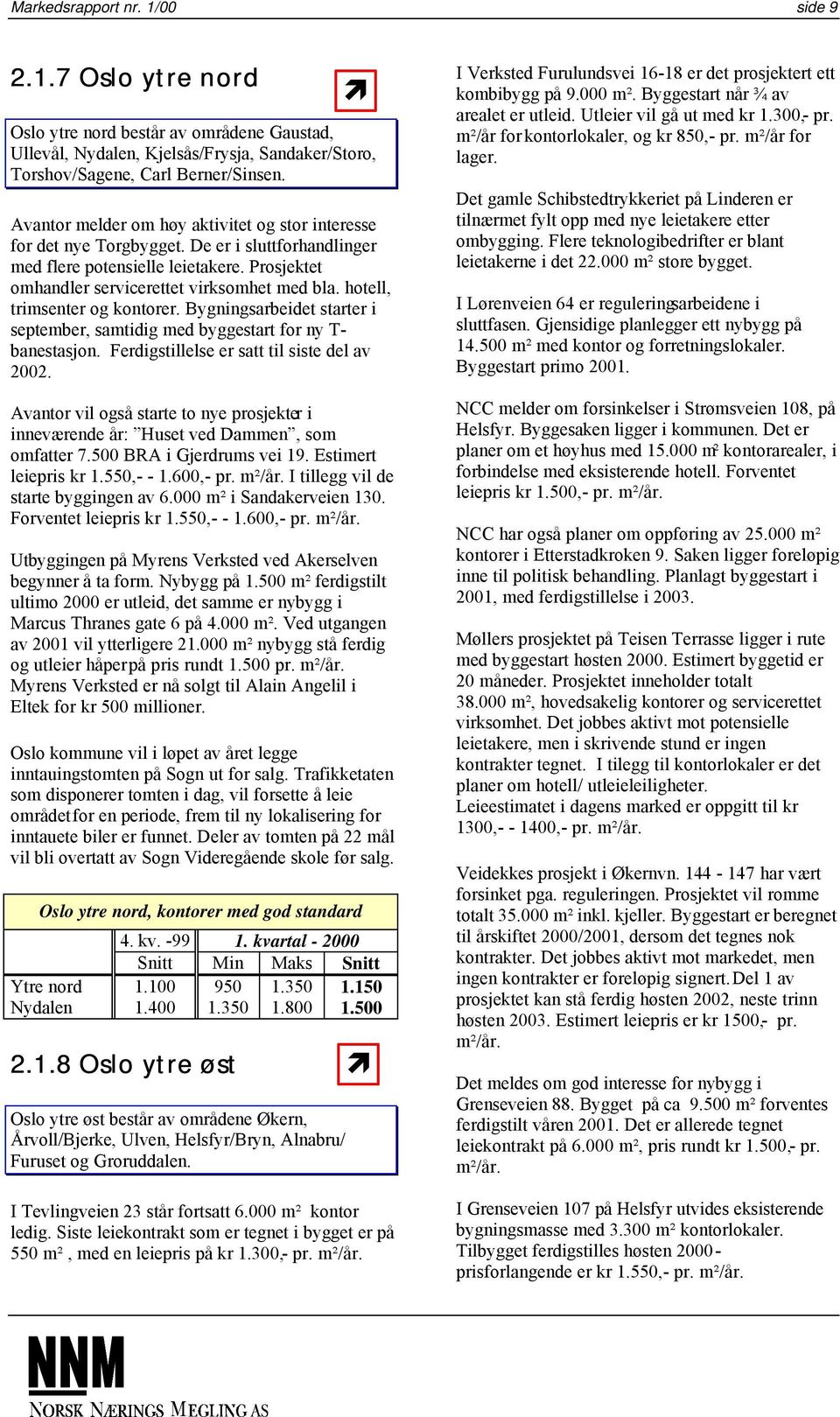 hotell, trimsenter og kontorer. Bygningsarbeidet starter i september, samtidig med byggestart for ny T- banestasjon. Ferdigstillelse er satt til siste del av 2002.