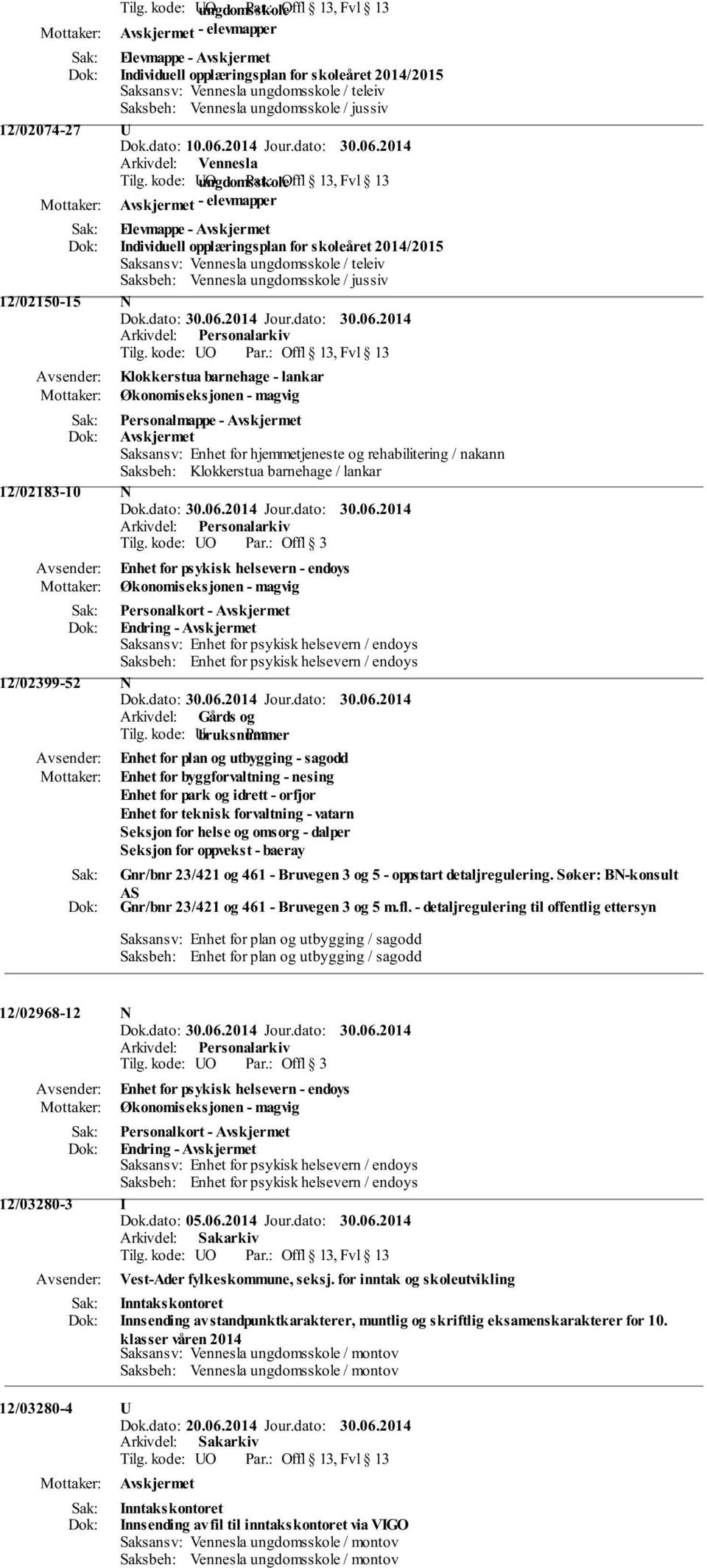 : Offl 3 Enhet for psykisk helsevern - endoys Saksansv: Enhet for psykisk helsevern / endoys Saksbeh: Enhet for psykisk helsevern / endoys 12/02399-52 N Arkivdel: Gårds og Tilg.