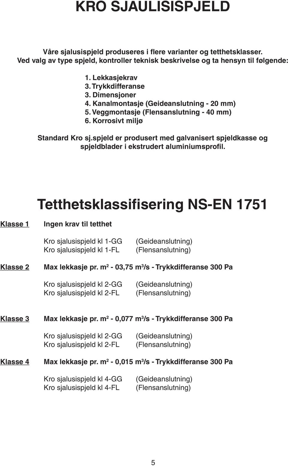 spjeld er produsert med galvanisert spjeldkasse og spjeldblader i ekstrudert aluminiumsprofil.