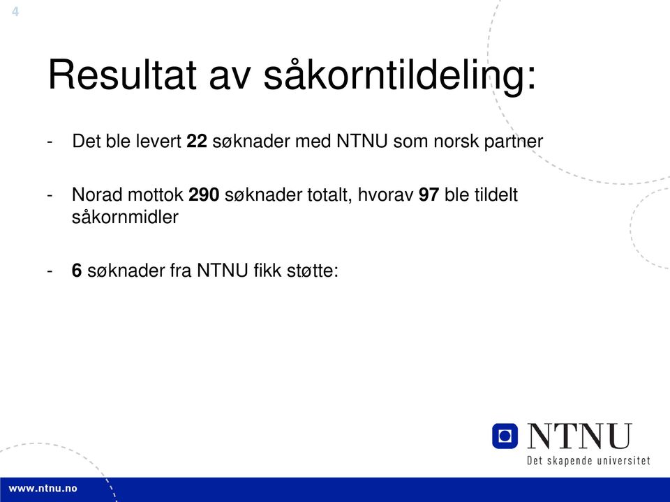 mottok 290 søknader totalt, hvorav 97 ble